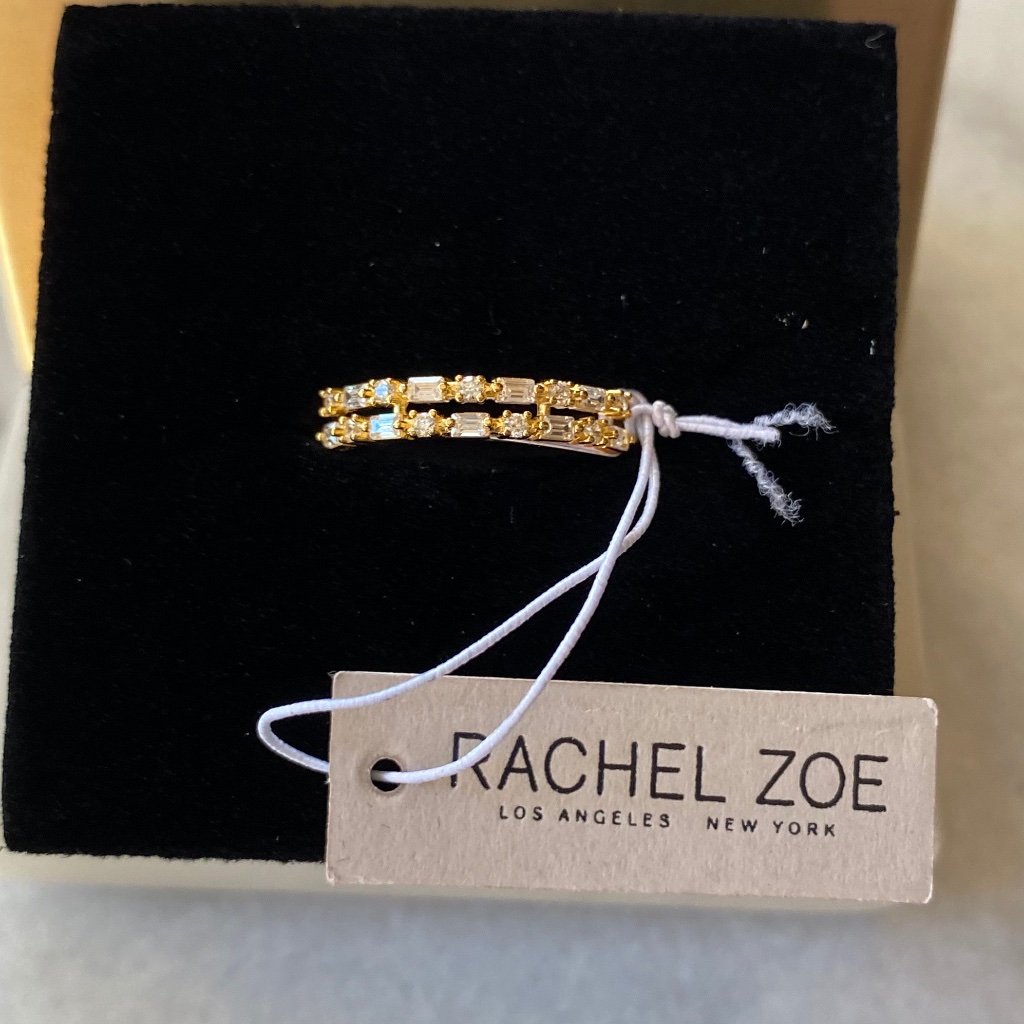 Nwt Rachel Zoe Gold Rhinestone Size 8 Women's Ring